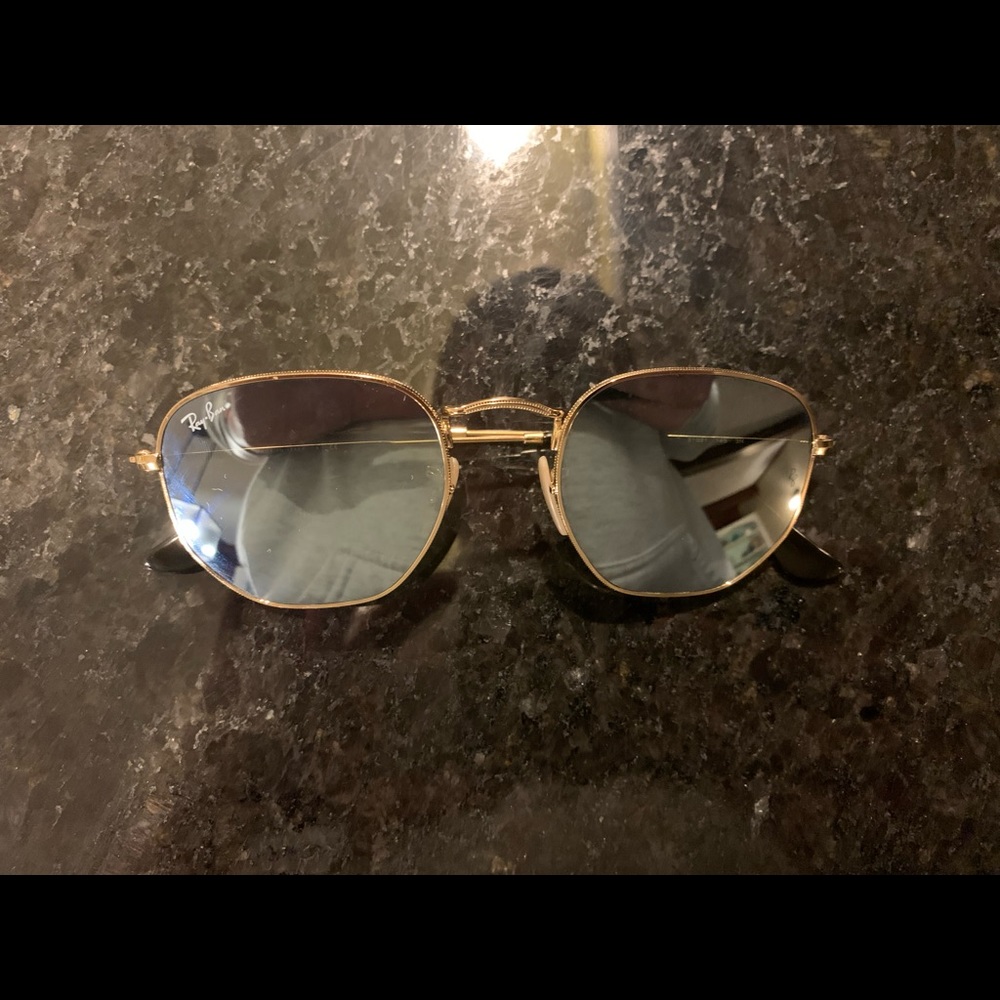 Custom gold hexagon ray bans